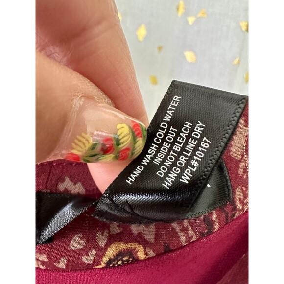 AQUA Exclusive Paisley Extended Shoulder Side Smock Back Zip Lined Dress M - Picture 6 of 6